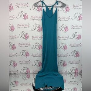Guilty long maxi dress Vneck stretchy soft body con Teal Maxi Dress comfy